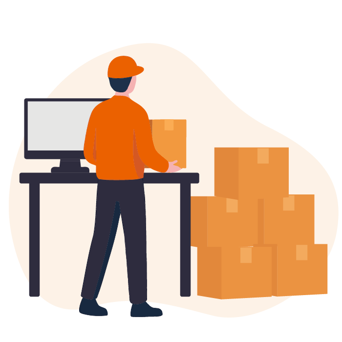 卸売受注出荷イラスト